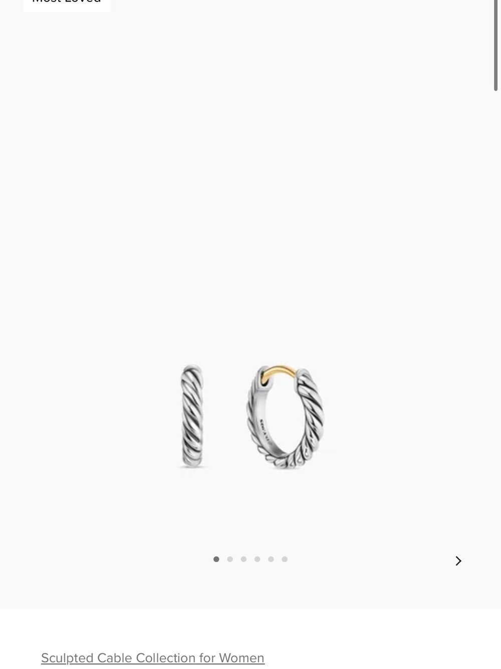 David Yurman Twisted Cable Mini Hoop Earrings in Silver